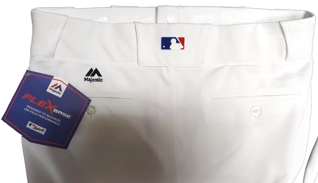Solid White Pro Majestic Flex Base Baseball Pants