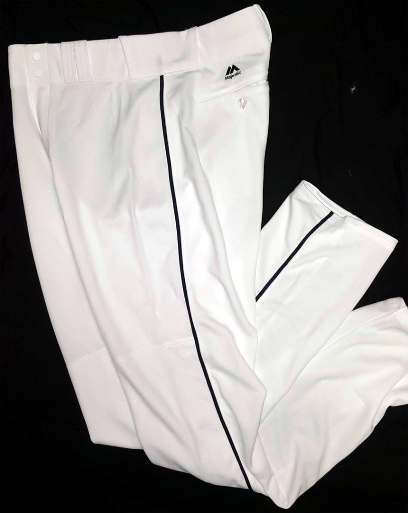 Majestic Pro Flex Base Baseball Pants White with Black Piping ...