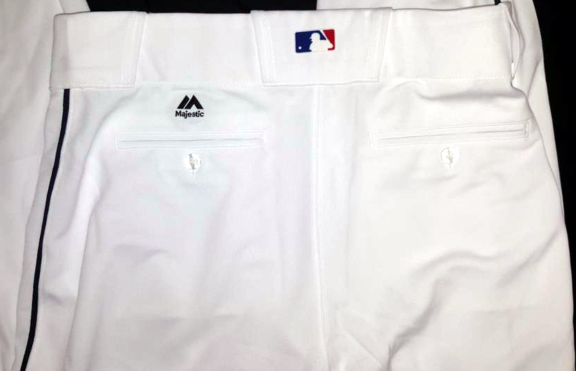 Majestic Pro Flex Base Baseball Pants White with Black Piping