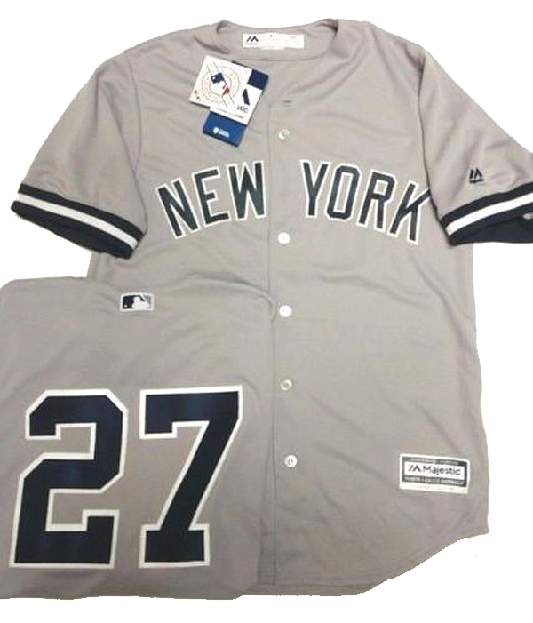 GIANCARLO STANTON YANKEES MENS GREY COOL BASE JERSEY PICK SIZE MAJESTIC NEW