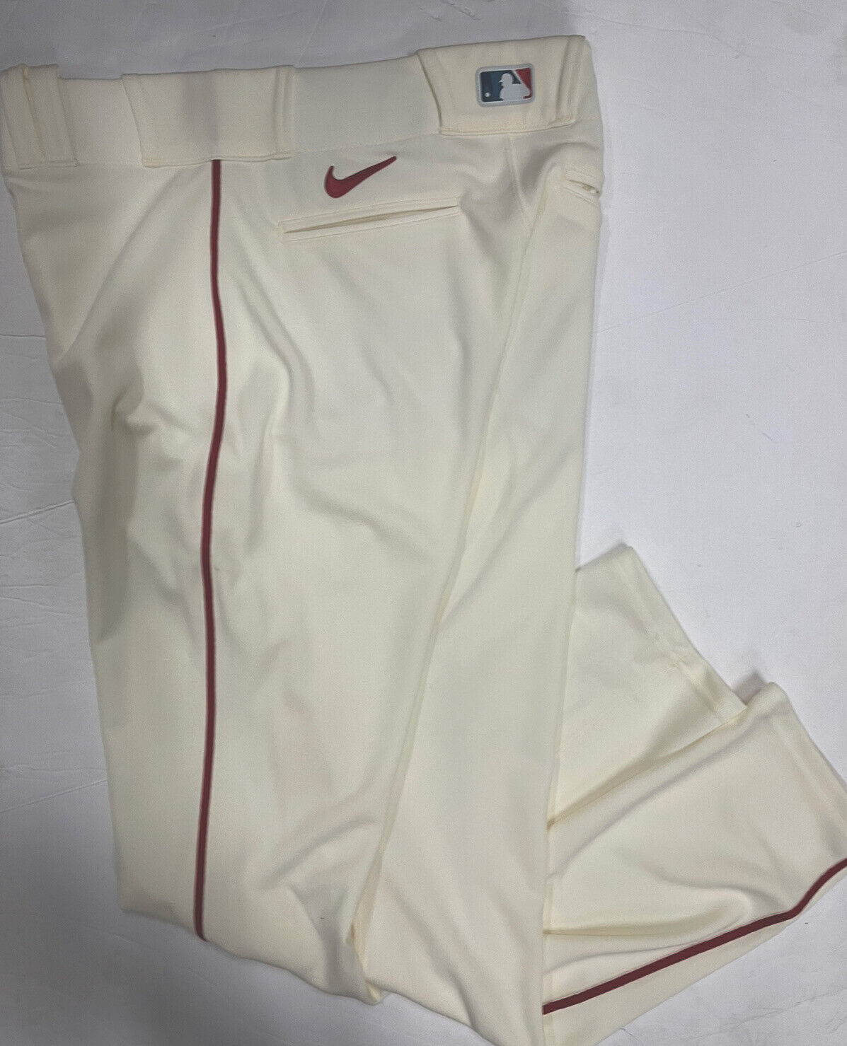 Majestic Pro Flex Base Baseball Pants Grey With Red Piping 37 Long Inseam