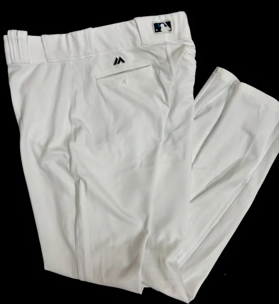 Solid White Majestic Authentic Collection Baseball Pants Team Issued