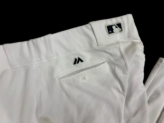 Solid White Majestic Authentic Collection Baseball Pants Team Issued